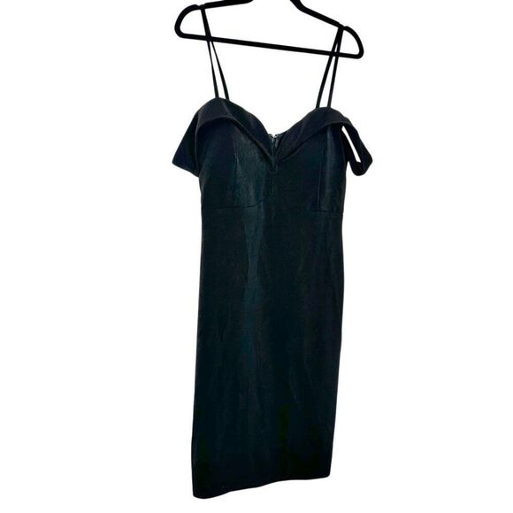 Leith Microsuede Off The Shoulder Lined Shift Dress Black Size Large - Picture 3 of 5